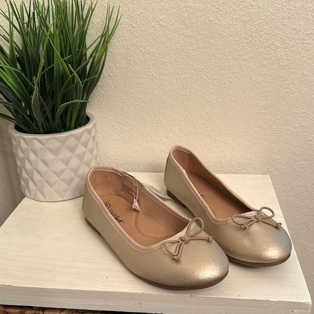 Cat & Jack Gold shimmer Ballet Flats